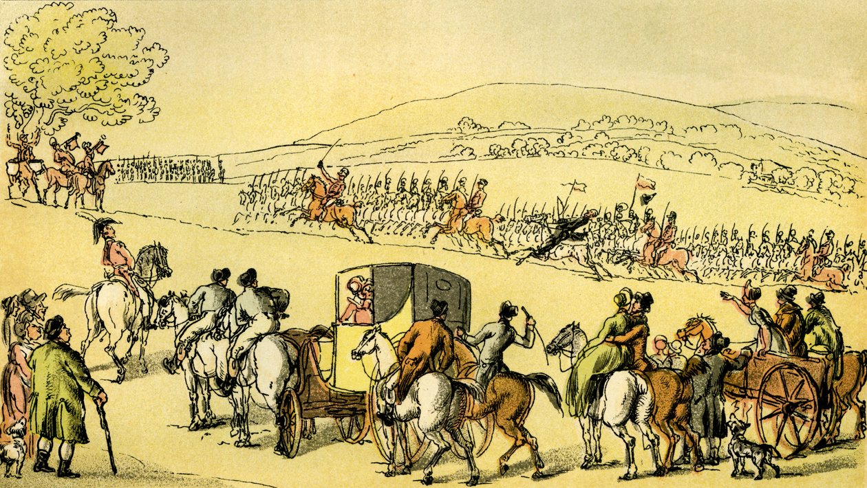 Dr. Syntax bei einer Überprüfung von Thomas Rowlandson