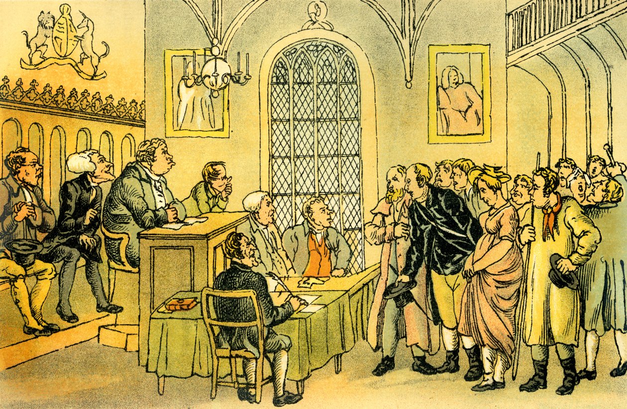Dr. Syntax im Gerichtssaal von Thomas Rowlandson