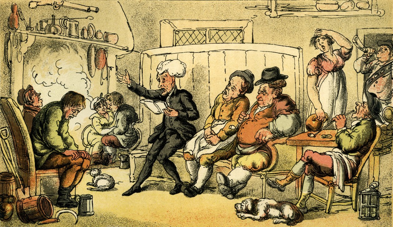 Dr. Syntax liest seine Reise von Thomas Rowlandson
