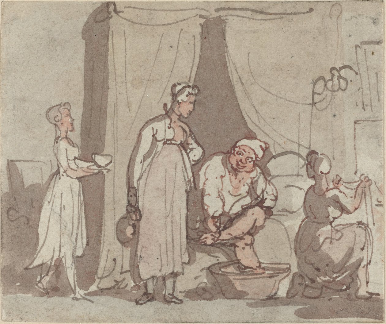 Das Fußbad (Trocknen) von Thomas Rowlandson