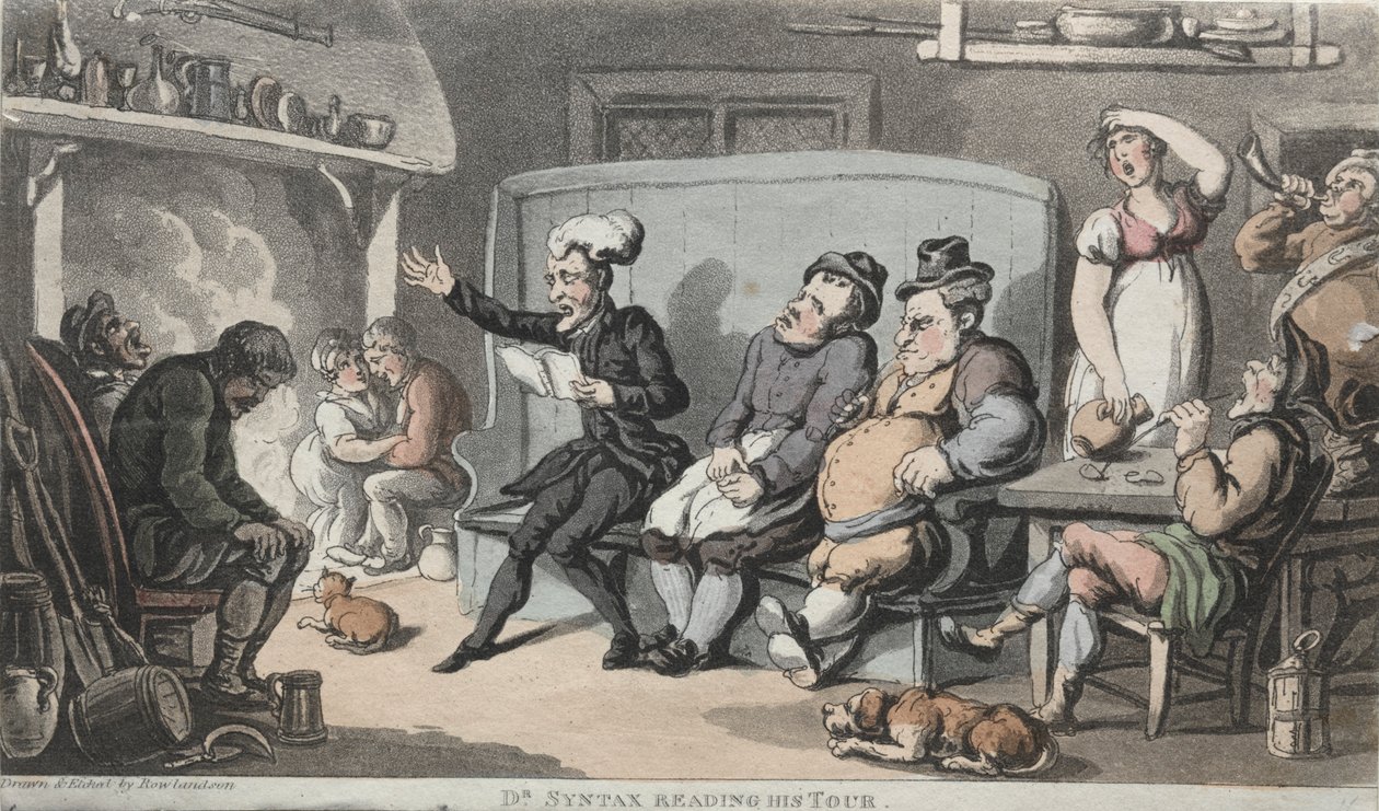 Der ehrwürdige Dr. Syntax liest seine Reise von Thomas Rowlandson