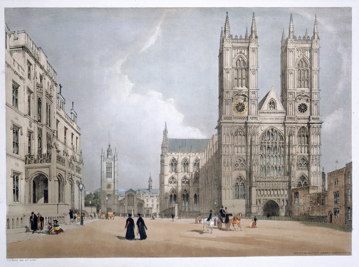 Westminster Abbey und Krankenhaus, London, 1842 von Thomas Shotter Boys