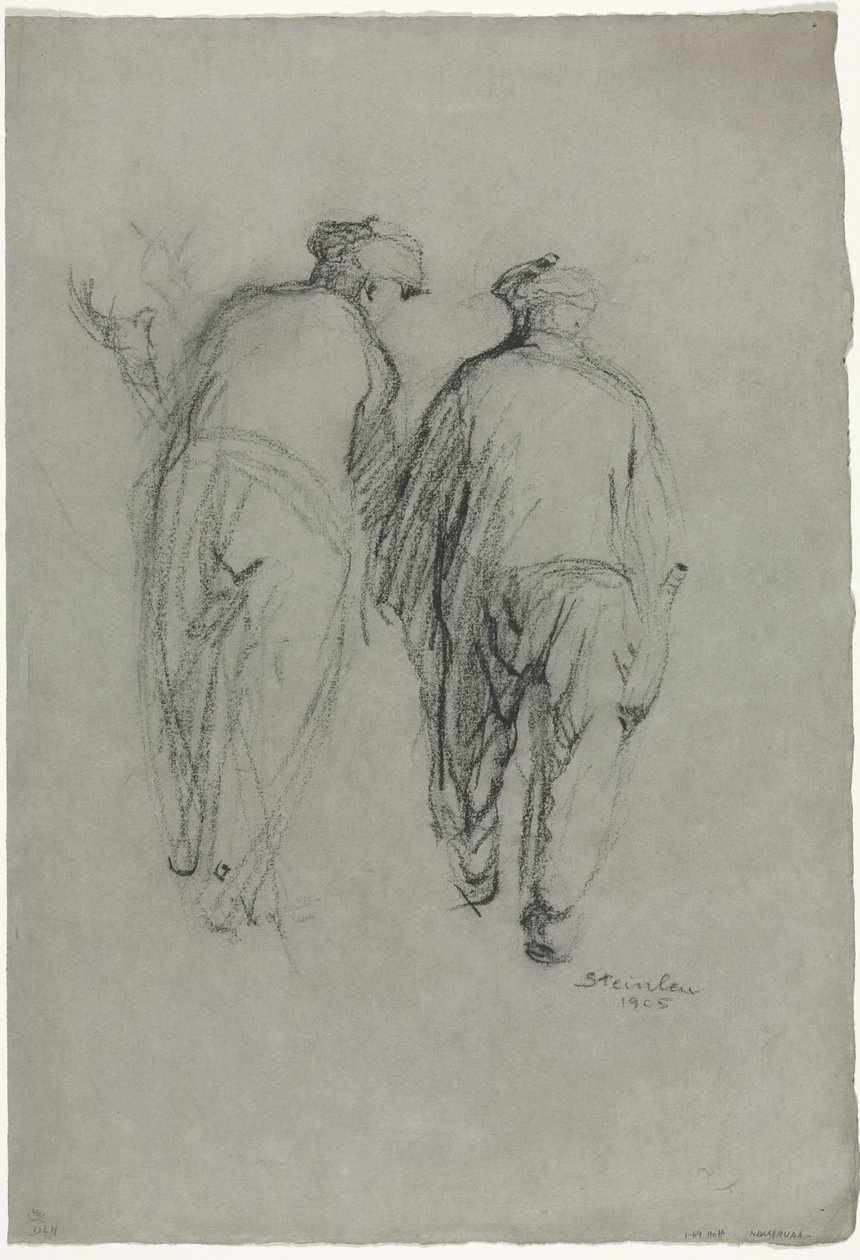 Zwei Männer bei der Arbeit, Rückansicht von Théophile Alexandre Steinlen