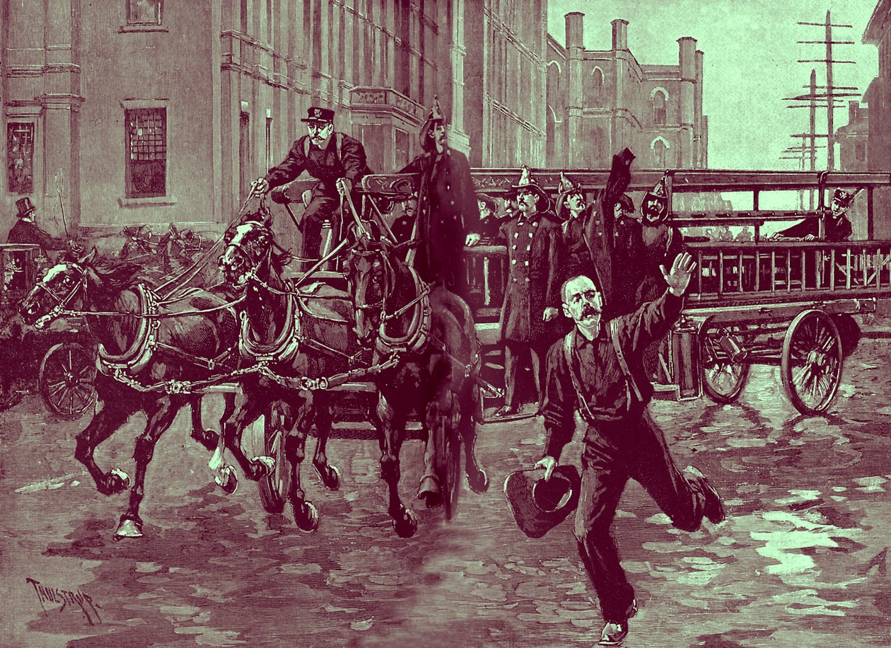 Eine Haken- und Leiterkompanie in den 1890er Jahren von Thure de Thulstrup
