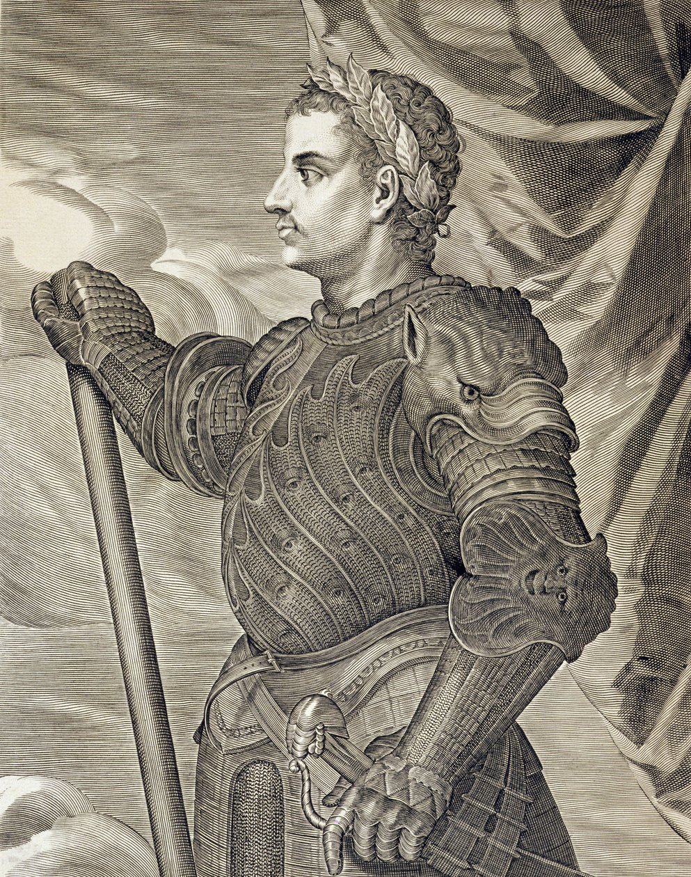 D. Claudius Caesar Kaiser von Rom von 41 - 54 n. Chr., graviert von Aegidius Sadeler (1570-1629) von Tiziano Vecelli