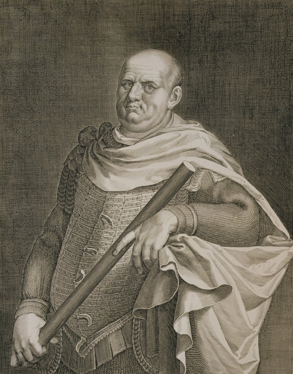 Vespasian (9-79 n. Chr.) Kaiser von Rom 69-79 n. Chr., graviert von Aegidius Sadeler (1570-1629) von Tiziano Vecelli