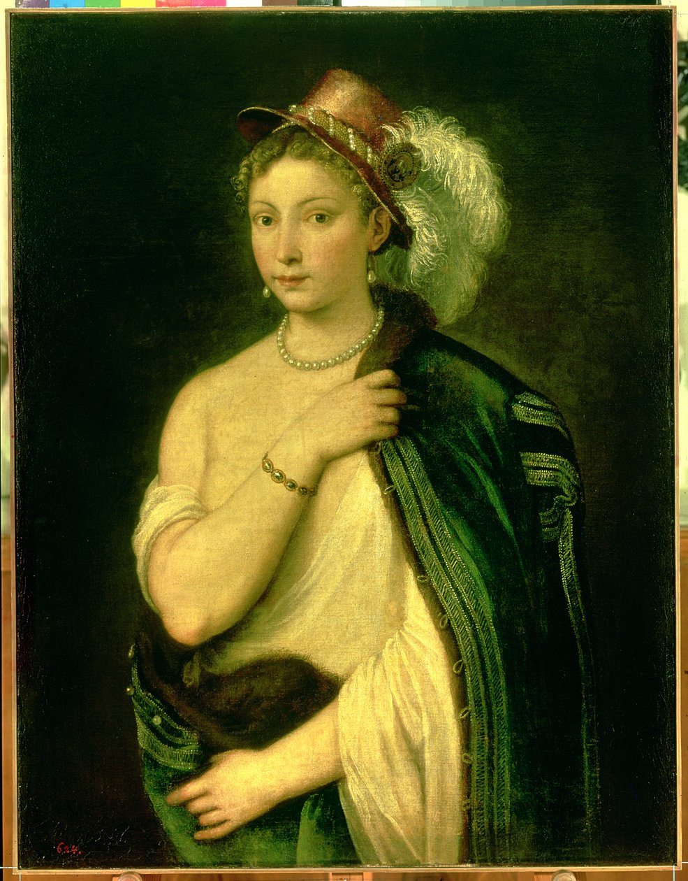 Weibliches Porträt, ca. 1536 von Tiziano Vecelli