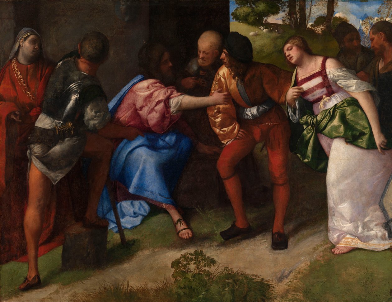 Christus und die Ehebrecherin von Tiziano Vecelli