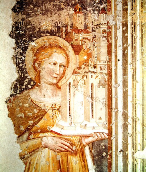 Detail der heiligen Katharina von Siena von Tommaso da Modena Tommaso da Modena