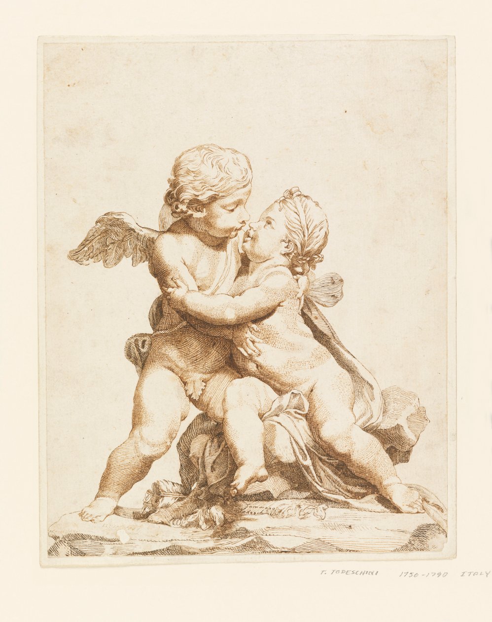 Zwei Küsse von Cupidos von Tommaso Todeschini