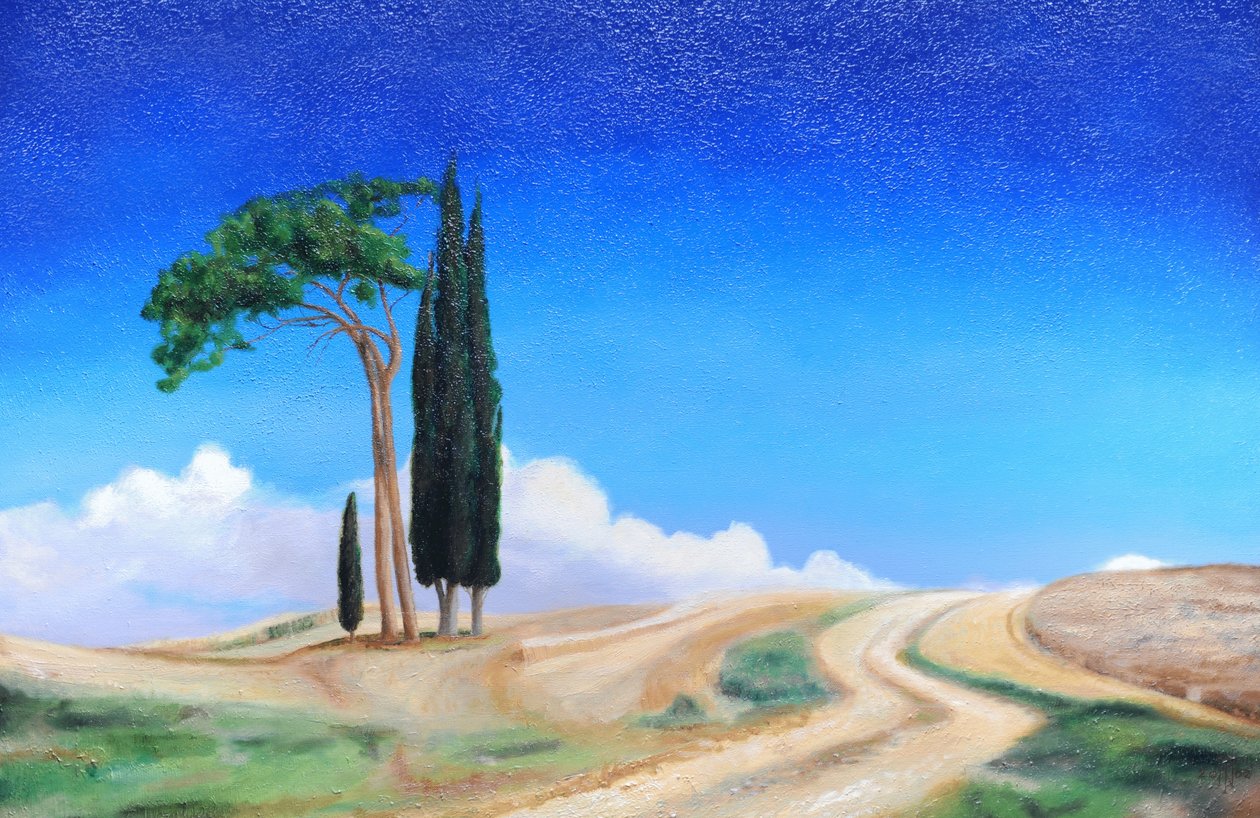 4 Bäume, Picenza, Toskana, 2002 von Trevor Neal