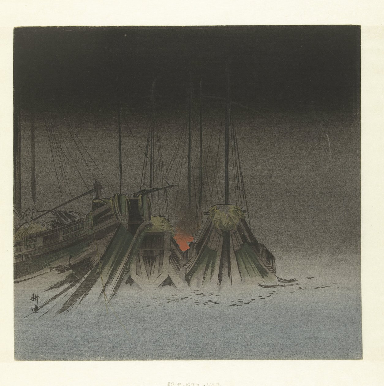 Schiffe bei Nacht von Tsukioka Kogyo