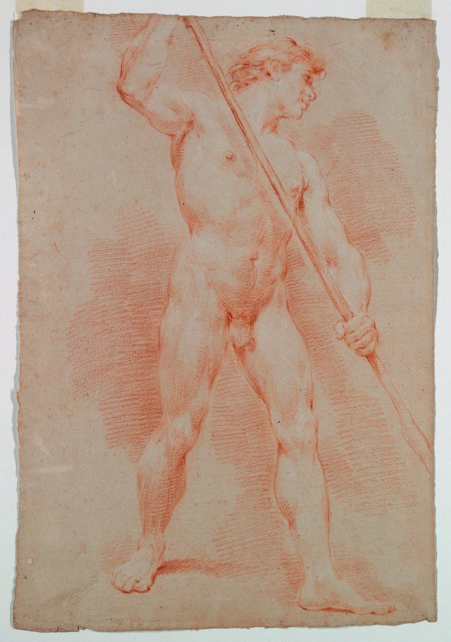 Zeichnung, Studie eines Nackten von Ubaldo Gandolfi