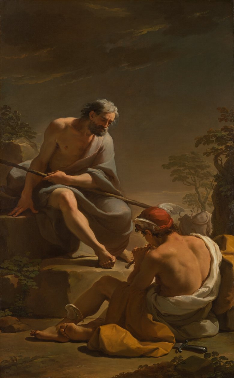 Merkur wiegt Argus in den Schlaf, ca. 1770-1775 von Ubaldo Gandolfi