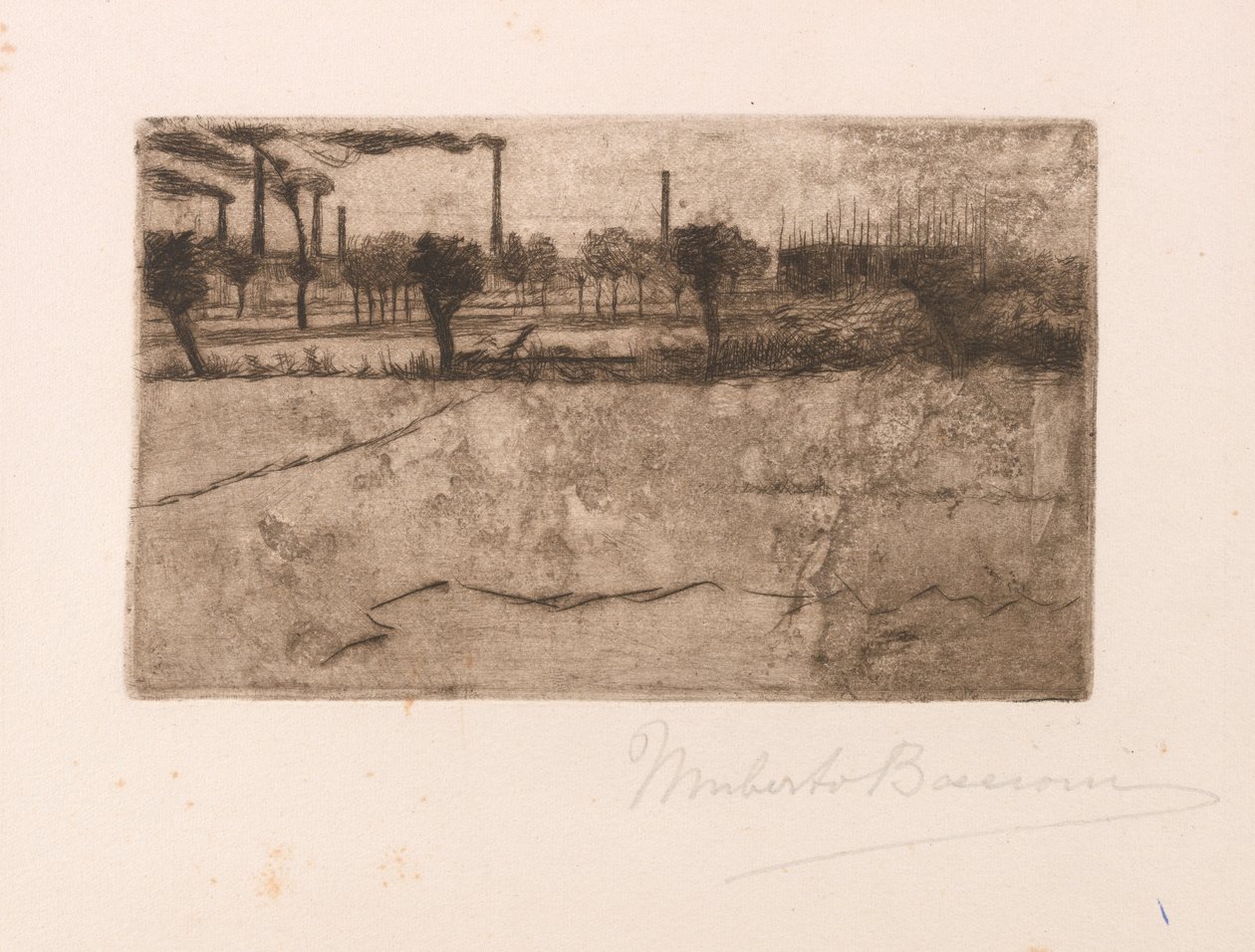 Landschaft mit Industrieanlagen von Umberto Boccioni