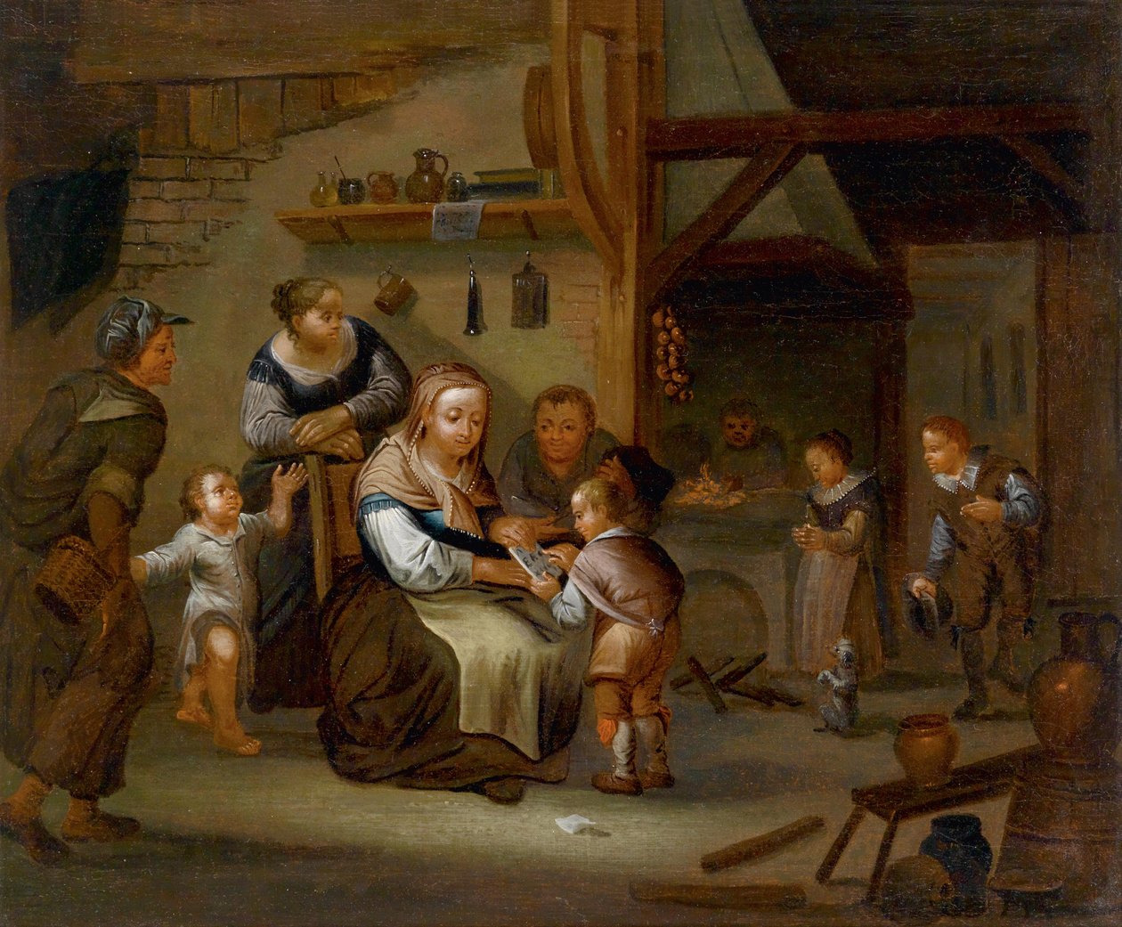 Deutsche Schule des 18. Jahrhunderts. Bäuerliches Interieur von Unbekannt Unbekannt