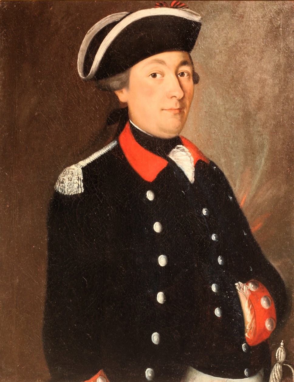 Porträt von Hauptmann Bontems in seiner Uniform der Berner Infanterie von Unbekannt Unbekannt