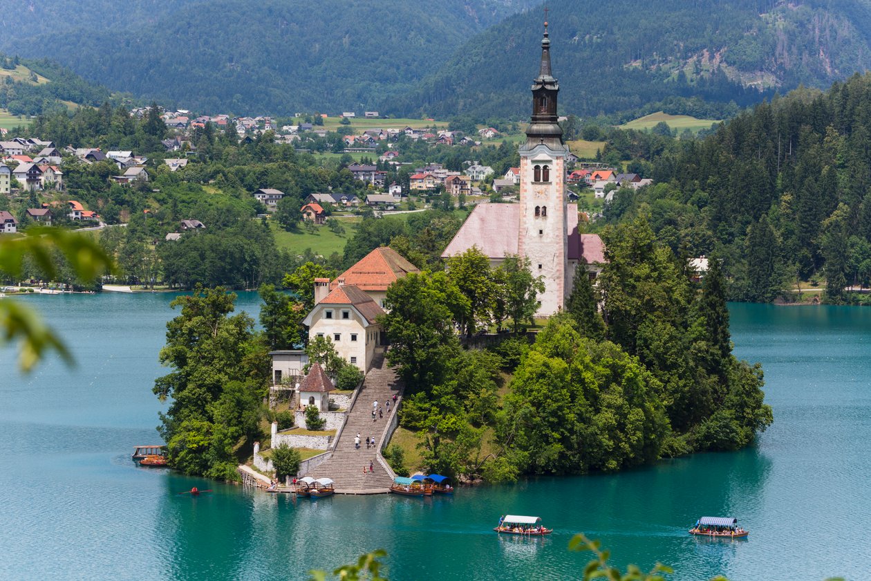 Bled, Slowenien. Kirche Mariä Himmelfahrt, Bled-Insel von Unbekannt Unbekannt
