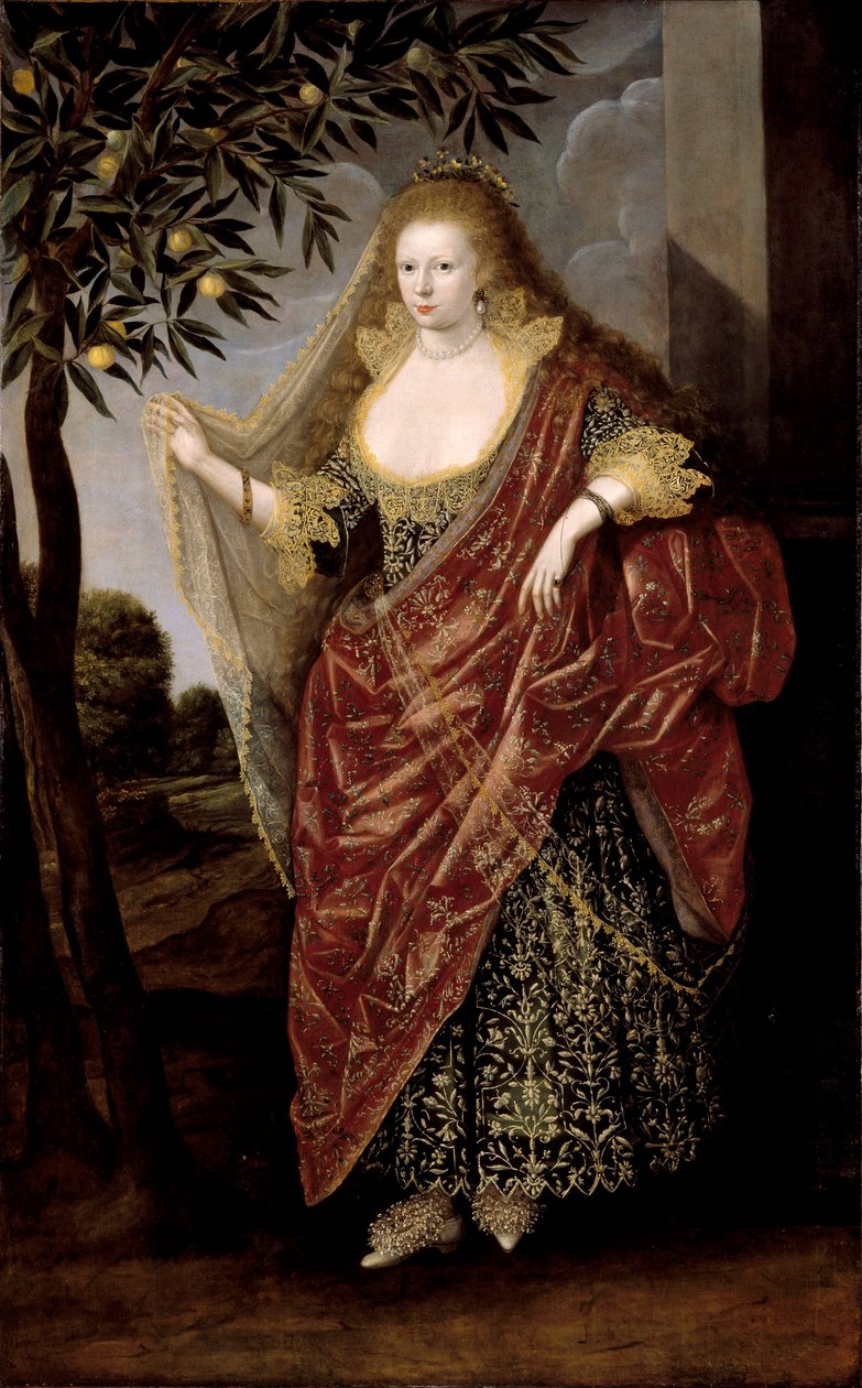 Britische Schule 17. Jahrhundert - Porträt einer Dame, genannt Elizabeth, Lady Tanfield von Unbekannt Unbekannt