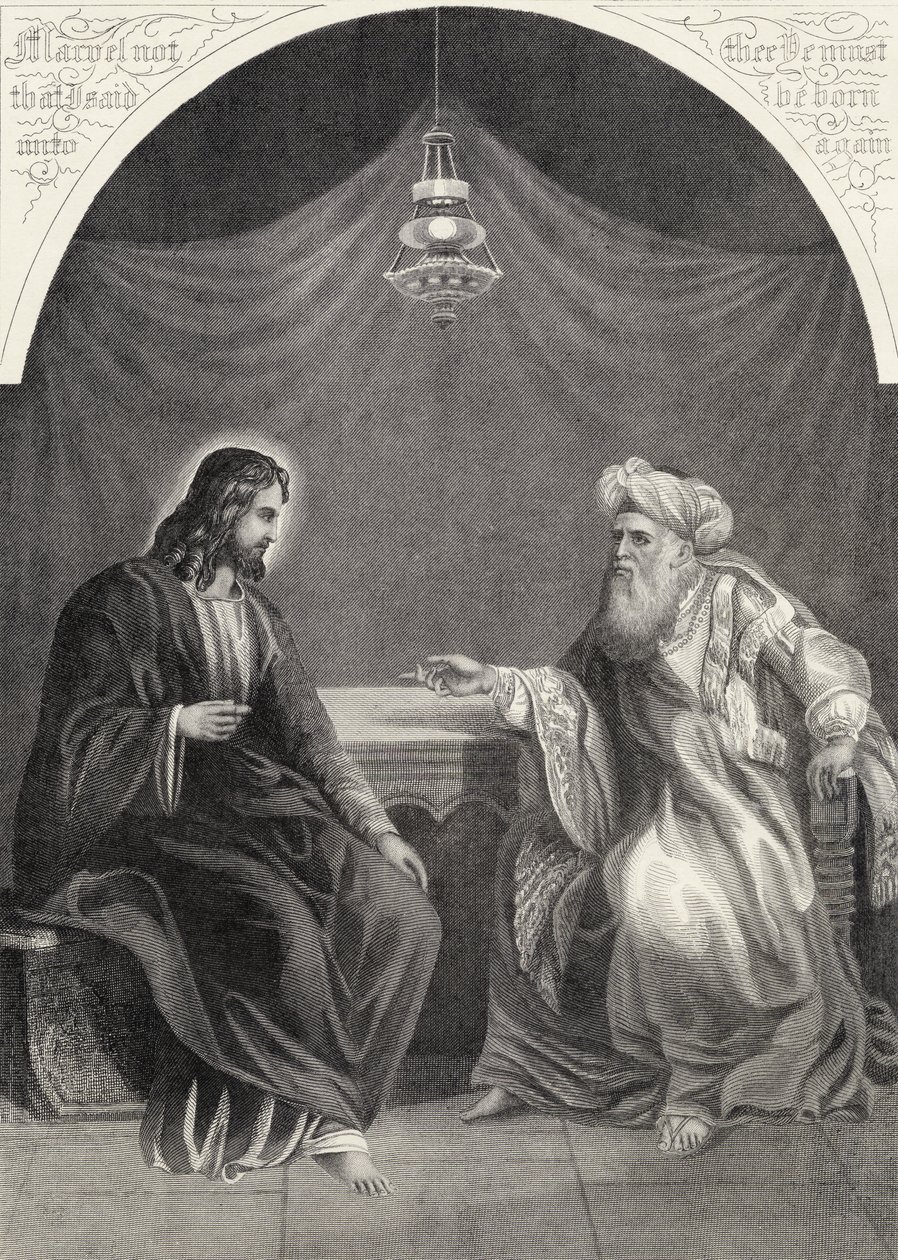 Christus und Nikodemus, graviert von S. Allen, aus 