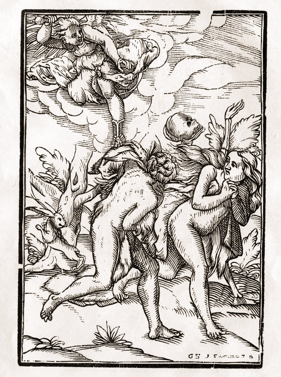 Der Tod kommt für Adam und Eva, graviert von Georg Scharffenberg, aus 