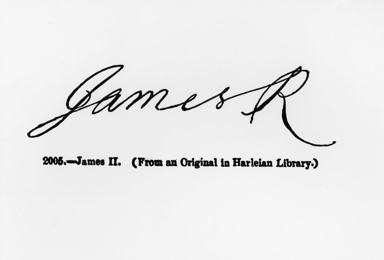 Reproduktion der Unterschrift von James II von Unbekannt Unbekannt