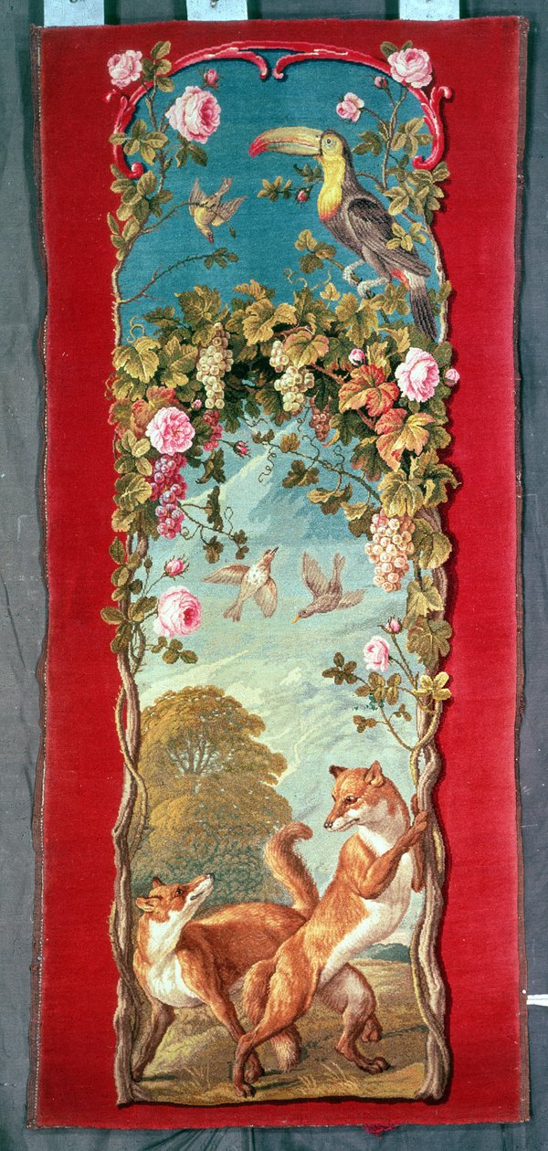 Wandpaneel mit Darstellung der Fabel von Äsop 