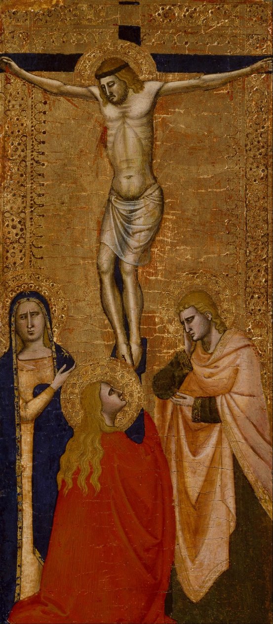 Christus am Kreuz mit der Jungfrau, dem Heiligen Johannes und der Heiligen Maria Magdalena von Unbekannt Unbekannt