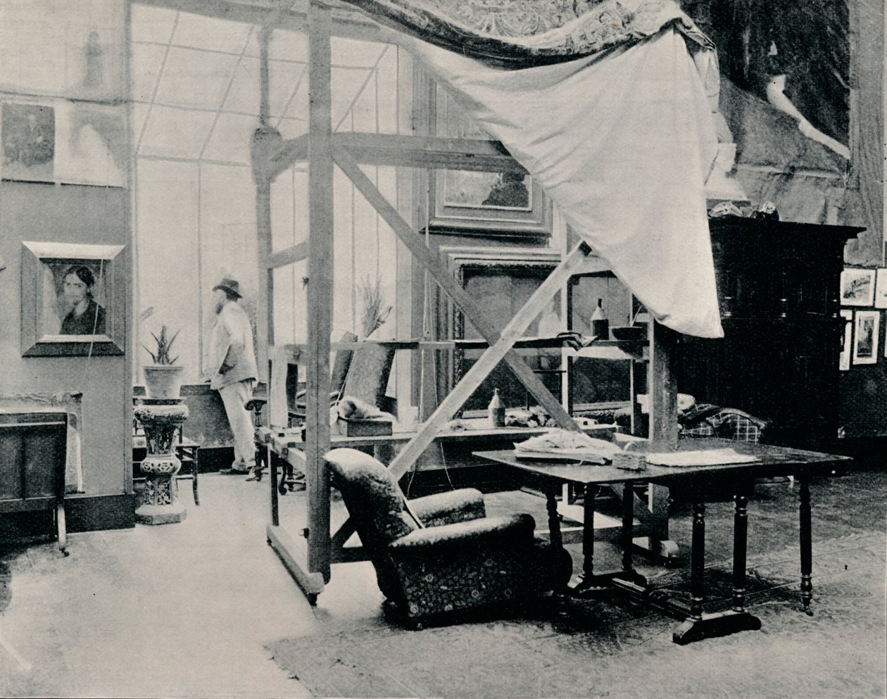 A. Besnard in seinem Atelier, ca. 1897 von Unbekannt