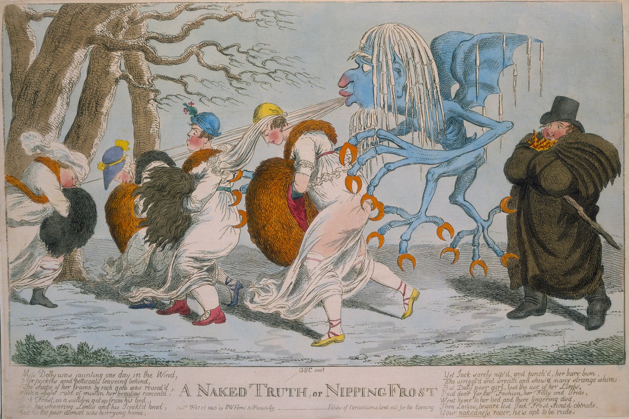 Eine nackte Wahrheit, oder Nipping Frost, 1803 von Unbekannt