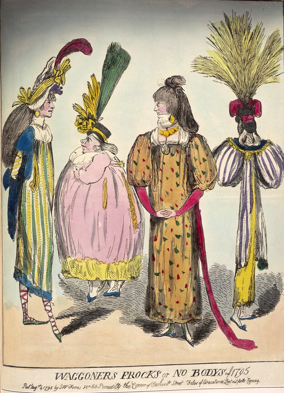 Karikatur der Mode des späten 18. Jahrhunderts, 1795 von Unbekannt