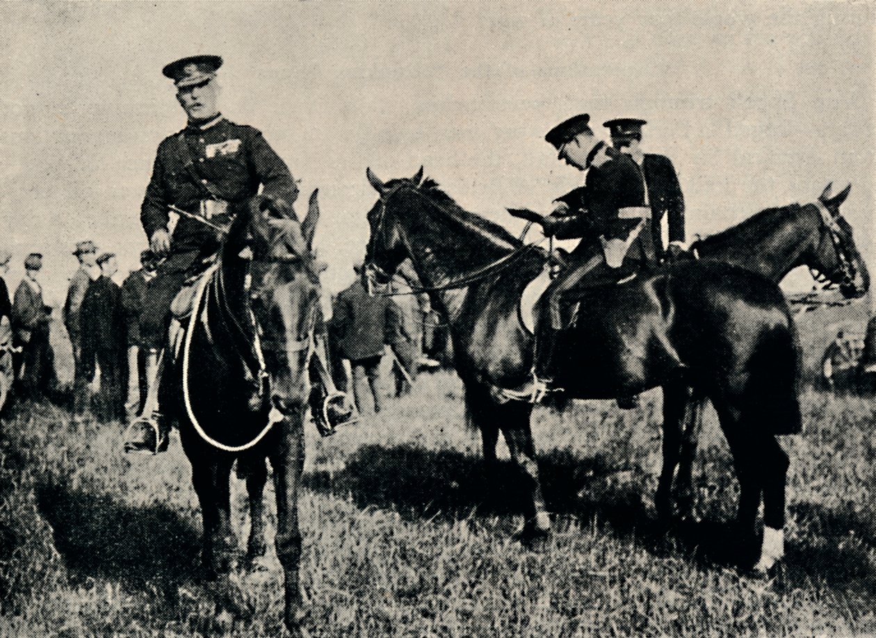 Bei Militärmanövern, um 1916, 1945 von Unbekannt
