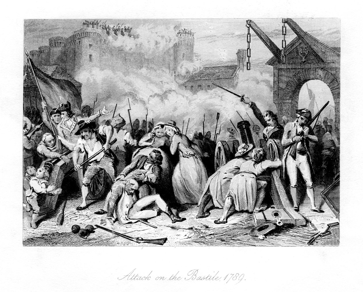 Angriff auf die Bastille, 1789, 1845 von Unbekannt