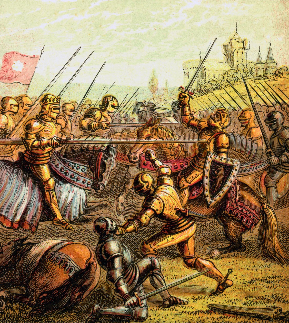 Schlacht von Tewkesbury, 1471, um 1850 von Unbekannt