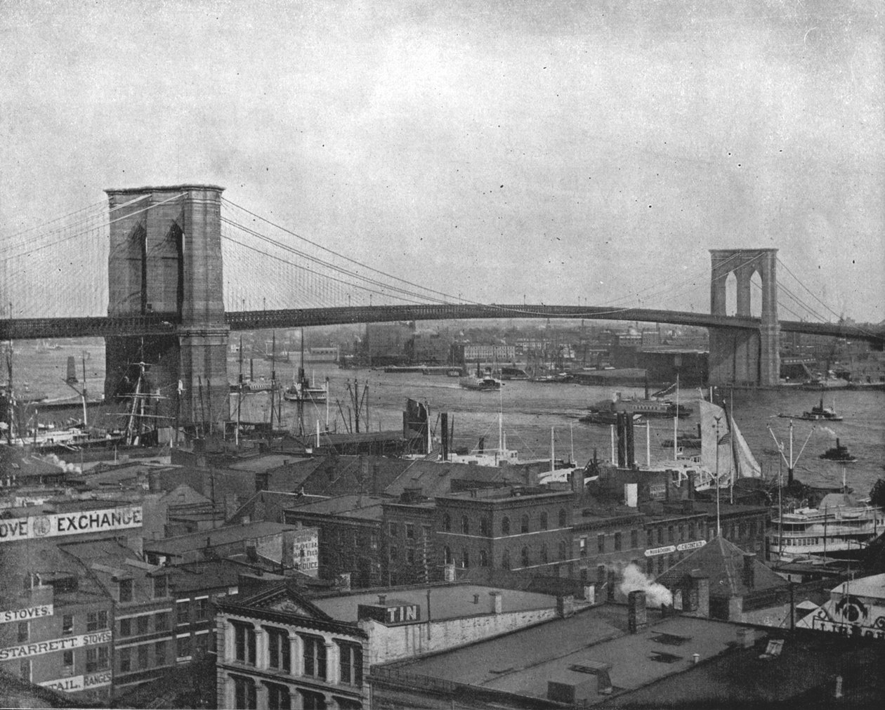 Brooklyn Bridge, New York, USA, um 1900 von Unbekannt