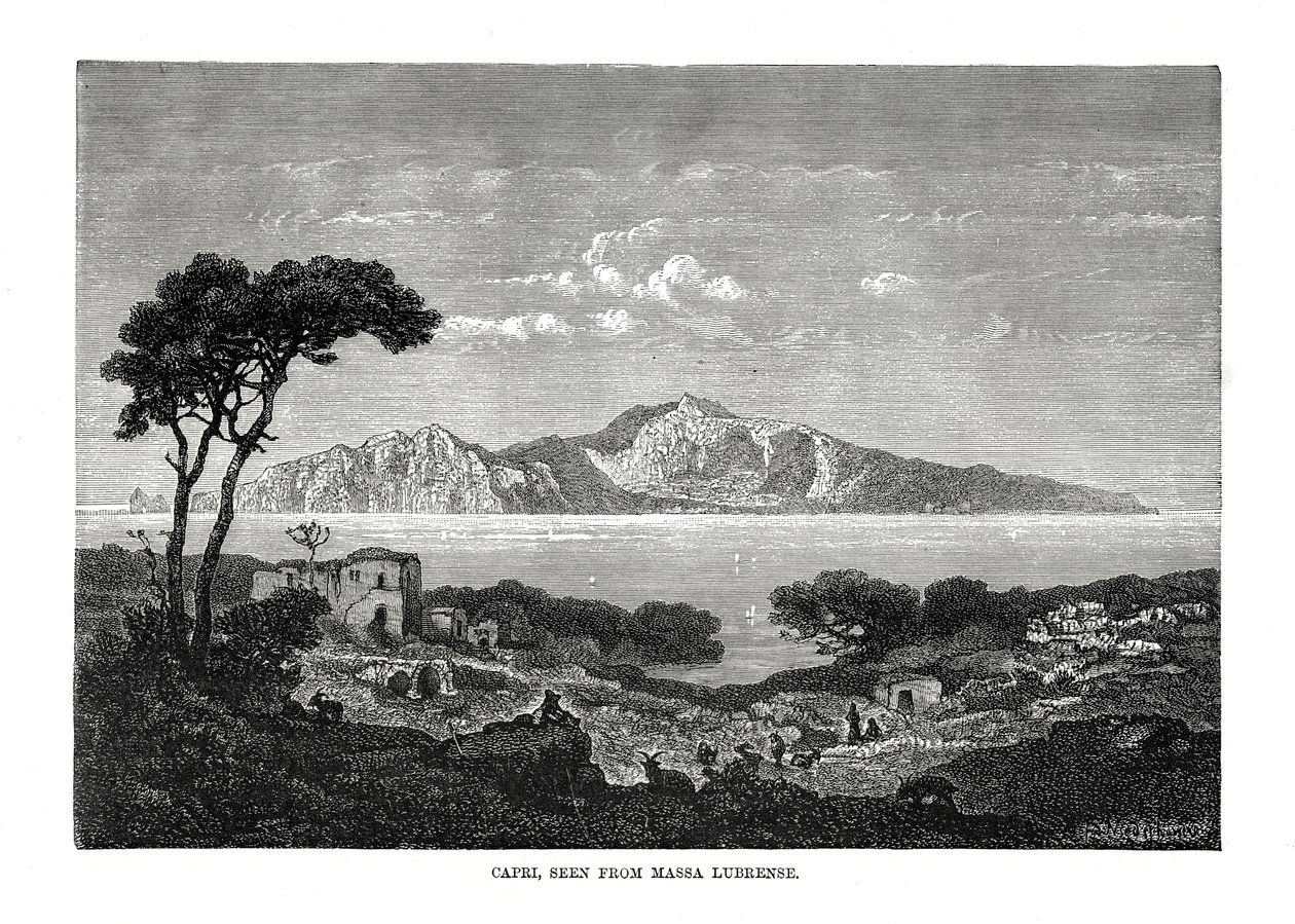 Capri von Massa Lubrense aus gesehen, Italien, 1879 von Unbekannt