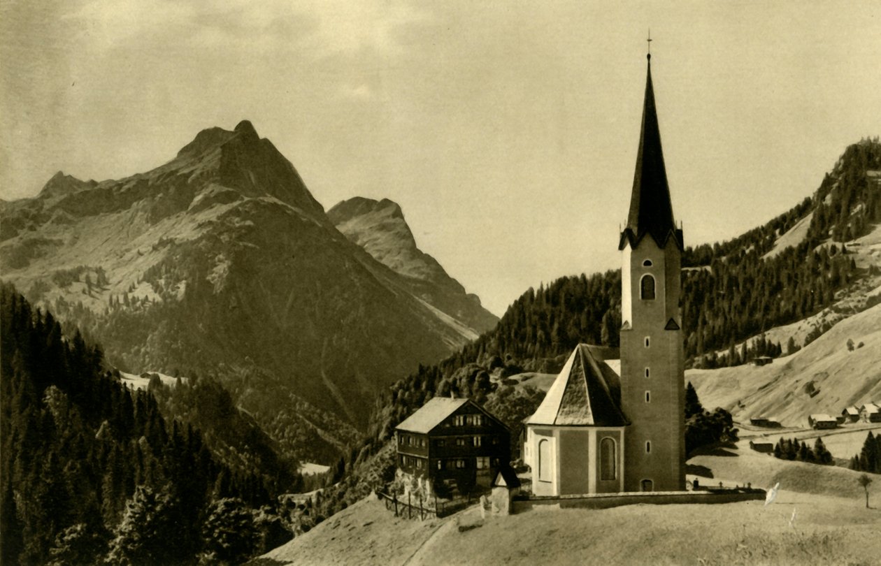 Kirche in Schröcken, Bregenzerwald, Österreich, ca. 1935 von Unbekannt