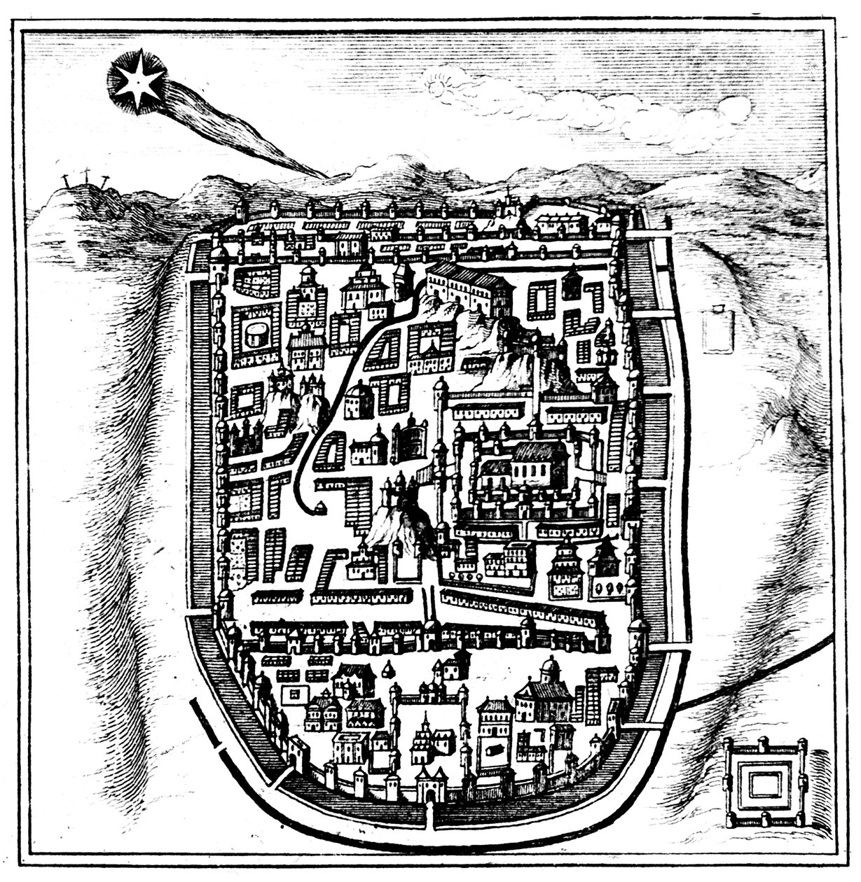 Komet von 66 n. Chr. Halley über Jerusalem von Unbekannt