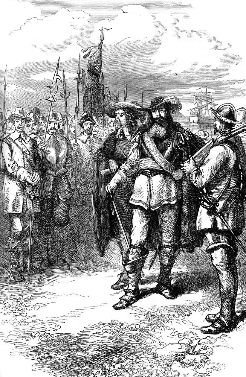 Kommissare landen in Boston, 17. Jahrhundert, ca. 1880 von Unbekannt