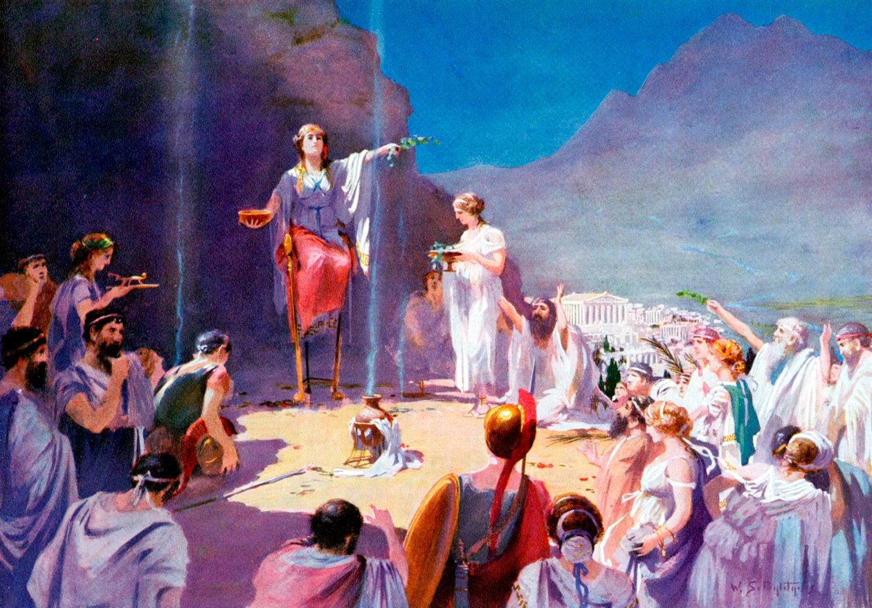 Beratung des delphischen Orakels, 19. Jahrhundert von Unbekannt