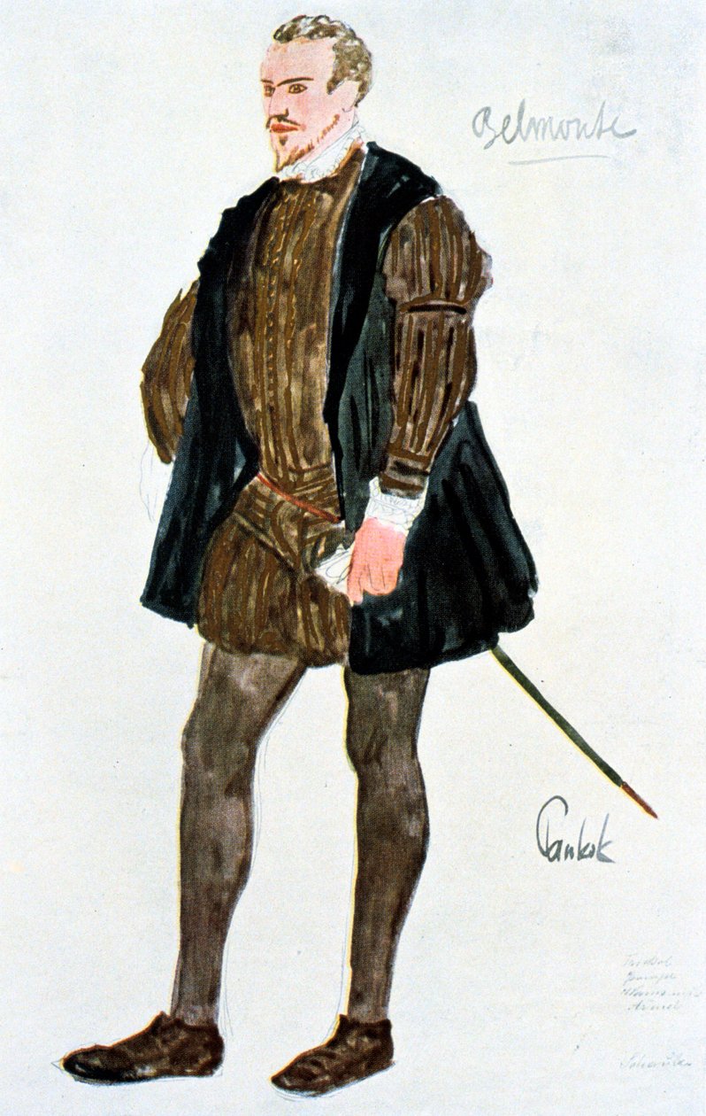 Kostümentwurf für Belmonte, um 1913 von Unbekannt