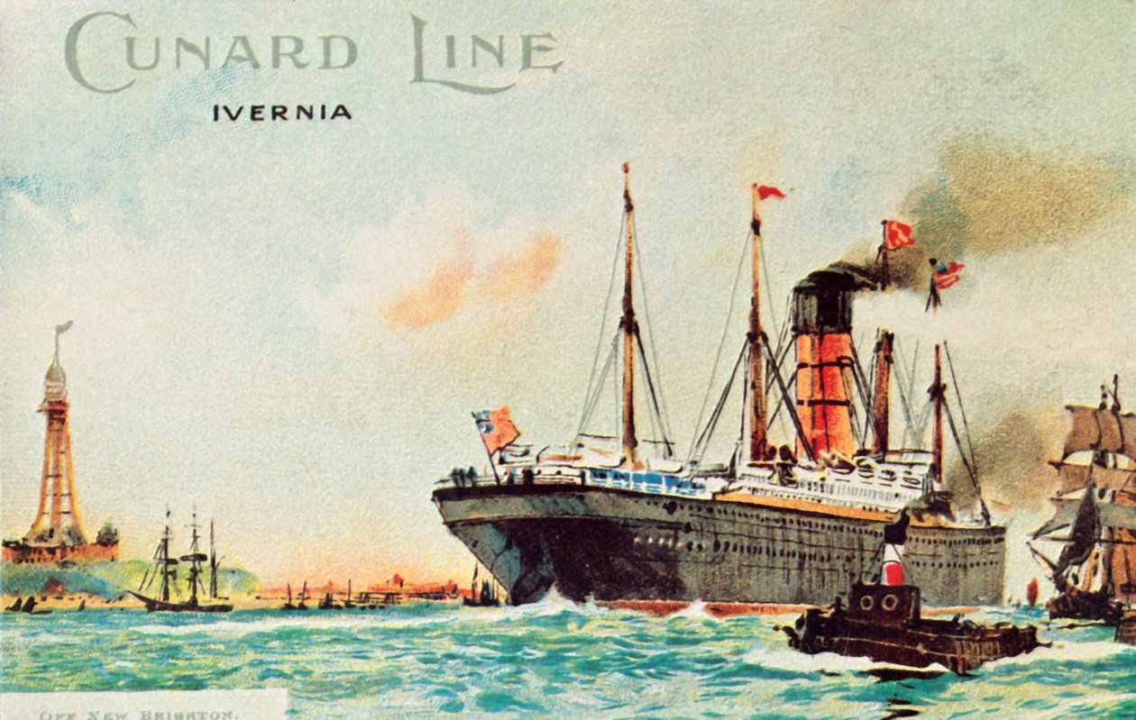 Cunard Line - Ivernia, vor New Brighton, ca. 1910 von Unbekannt