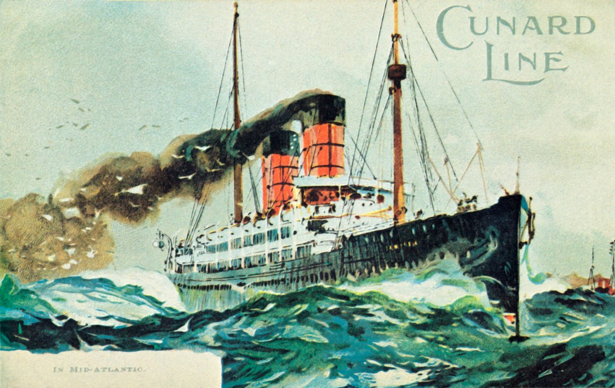 Cunard Line, im mittleren Atlantik, um 1900 von Unbekannt