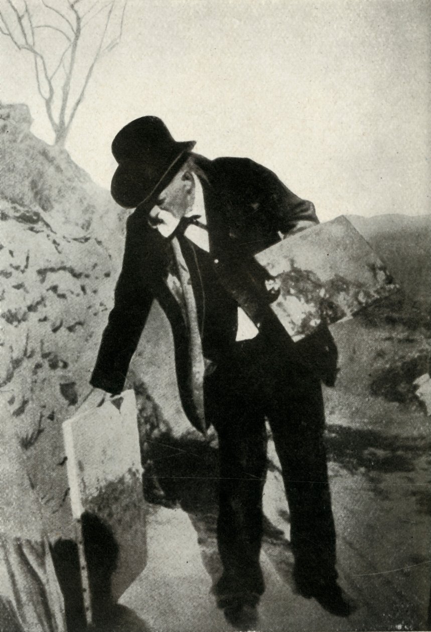 Cézanne mit Malerei und Palette von Unbekannt