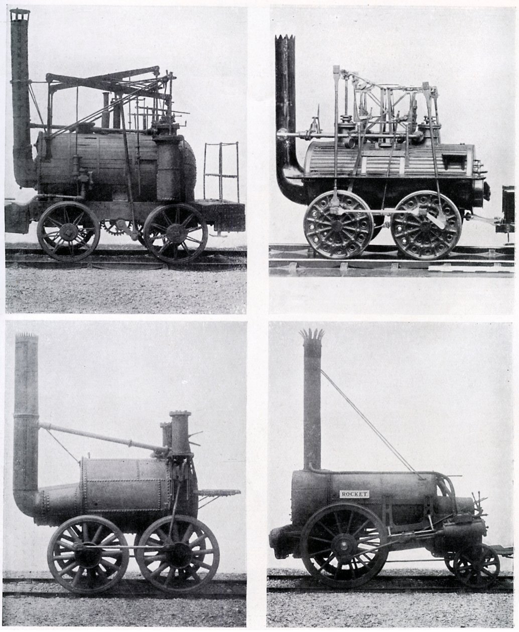 Frühe Lokomotiven, 19. Jahrhundert, um 1920 von Unbekannt
