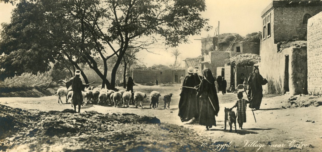 Ägypten - Dorf in der Nähe von Kairo, ca. 1918-1939 von Unbekannt