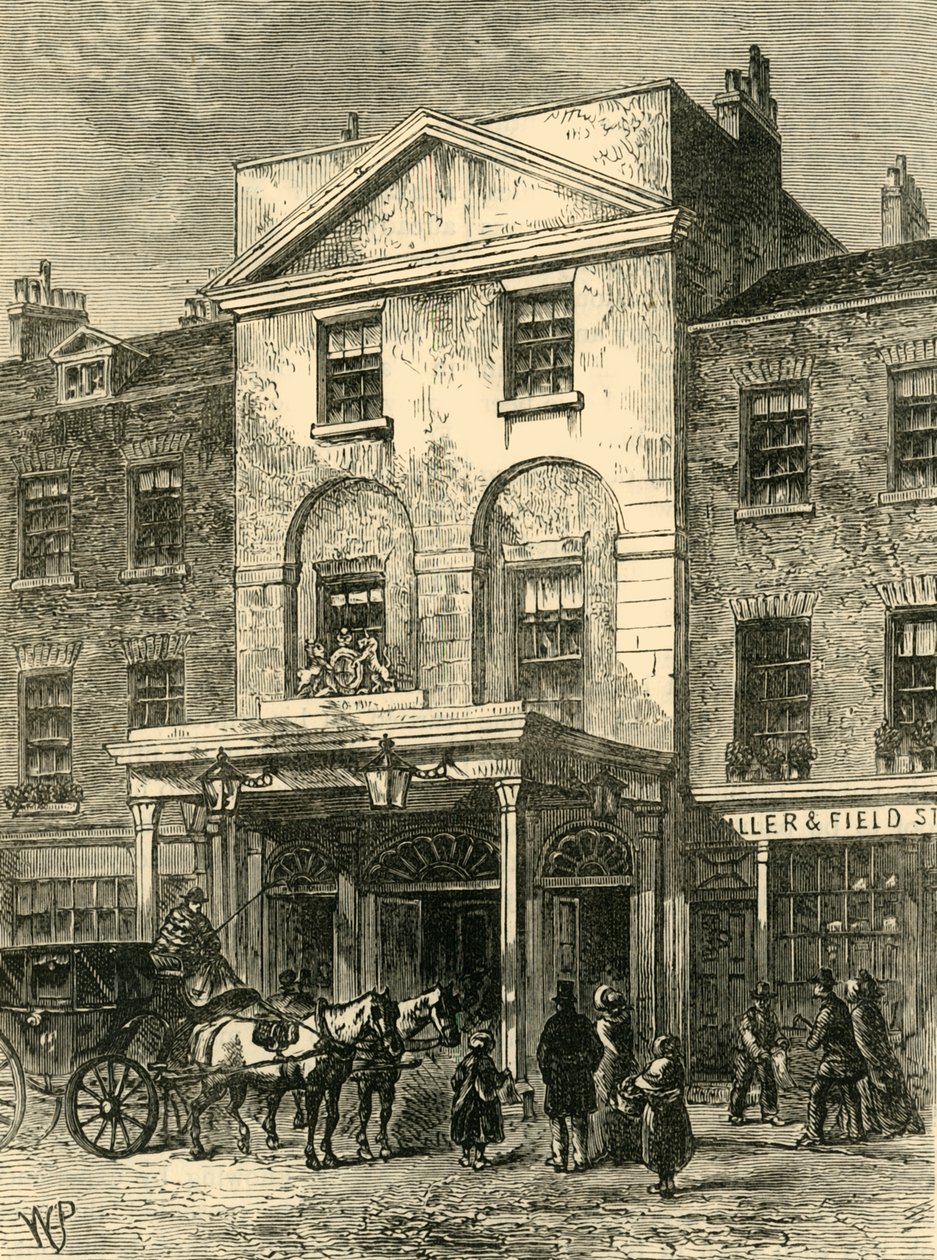 Eingang zum Astleys Theater im Jahr 1820, ca. 1878 von Unbekannt