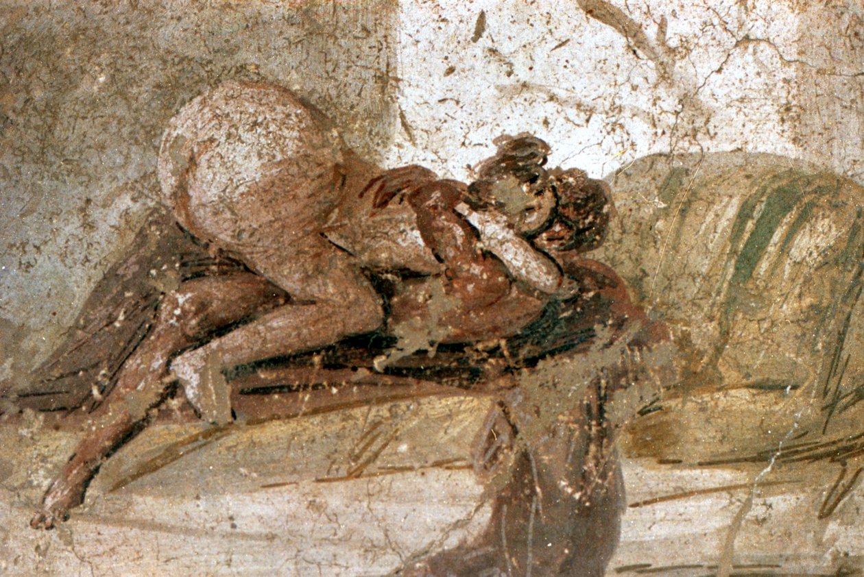 Erotisches Wandgemälde, Pompeji, Italien von Unbekannt