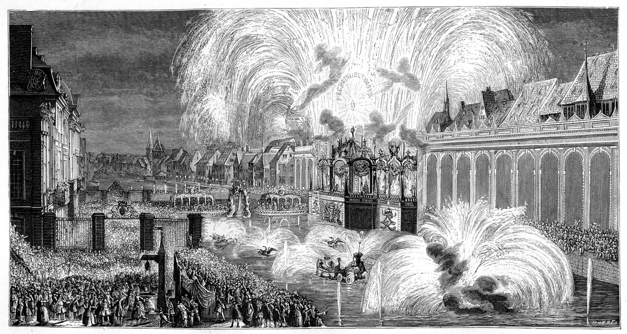 Feuerwerk, Straßburg, 1744, 1885 von Unbekannt