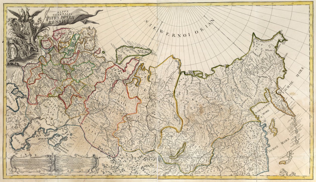 Erste allgemeine Karte des Russischen Reiches, 1745 von Unbekannt